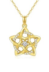 beautiful love knot pentagram gold baby necklace